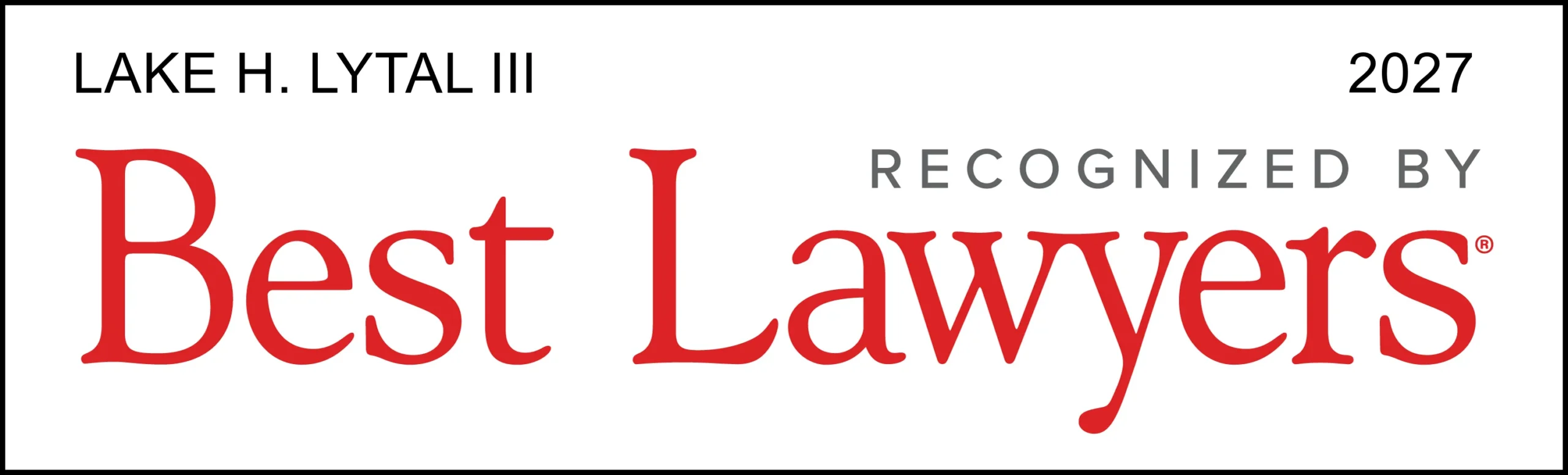 Best lawyers logo Lake H. Lytal III
