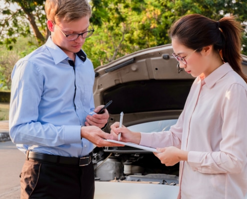 Who is responsible for a rental car in an accident