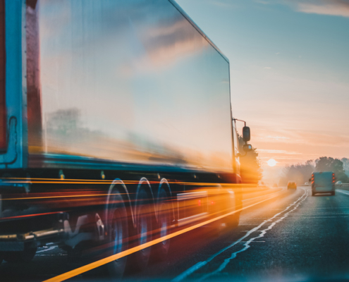 Truck on a motorway